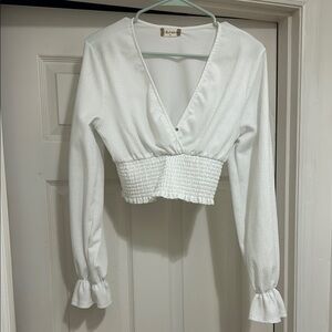 Altard State Long Sleeve Smocked Top